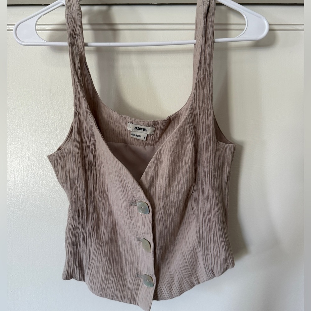 Jason Wu Brown Ribbed Sleeveless Tank Top